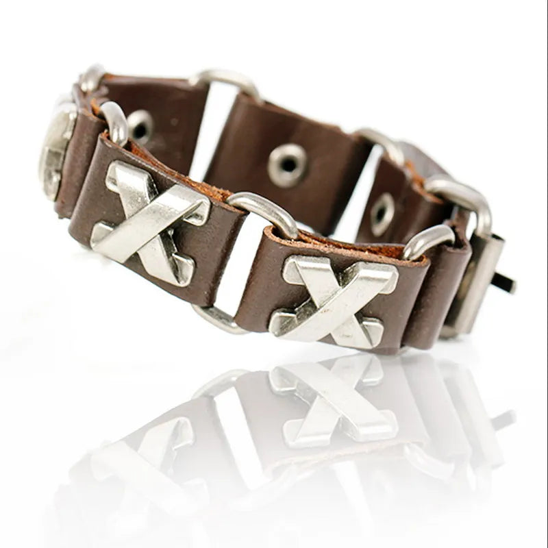 Bracelet Pirate Chaine et Cuir