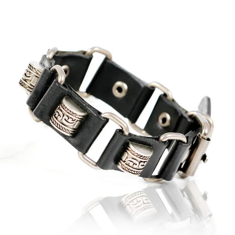 Bracelet Pirate Chaine et Cuir