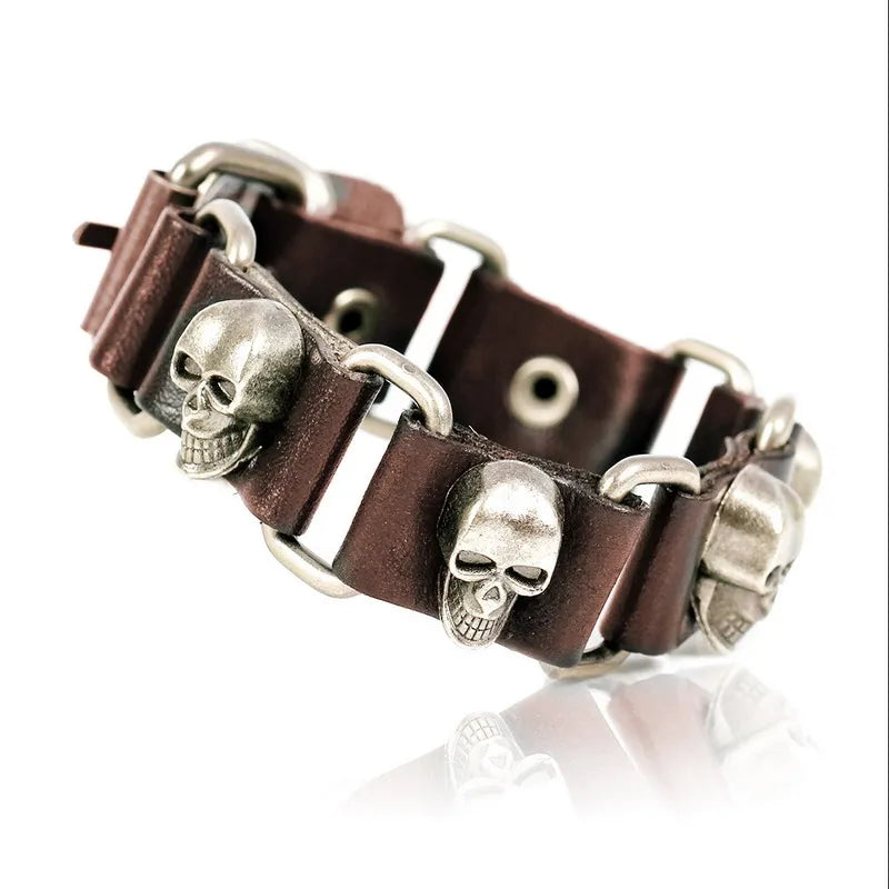 Bracelet Pirate Chaine et Cuir