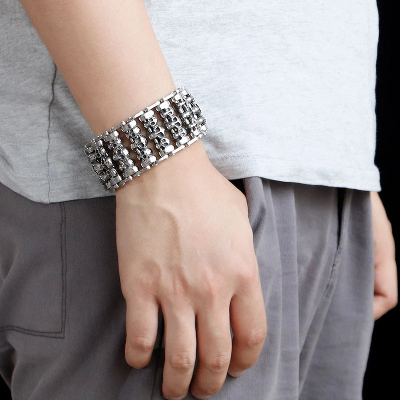 Bracelet Pirate Large Crane d'Acier