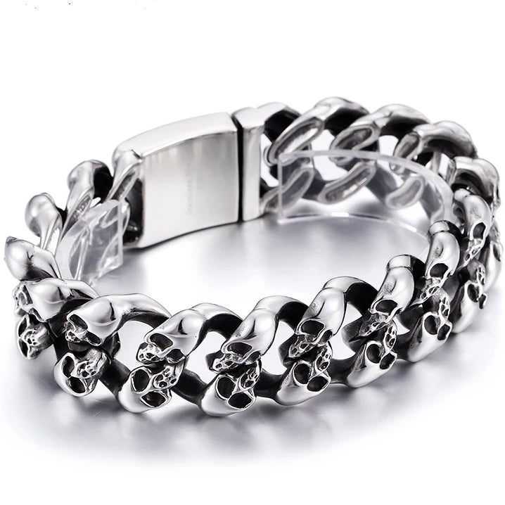 Bracelet Pirate Rouages et Crane