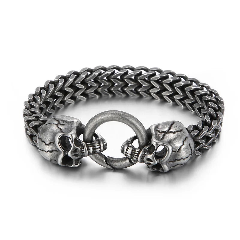 Bracelet Pirate Rouages et Crane