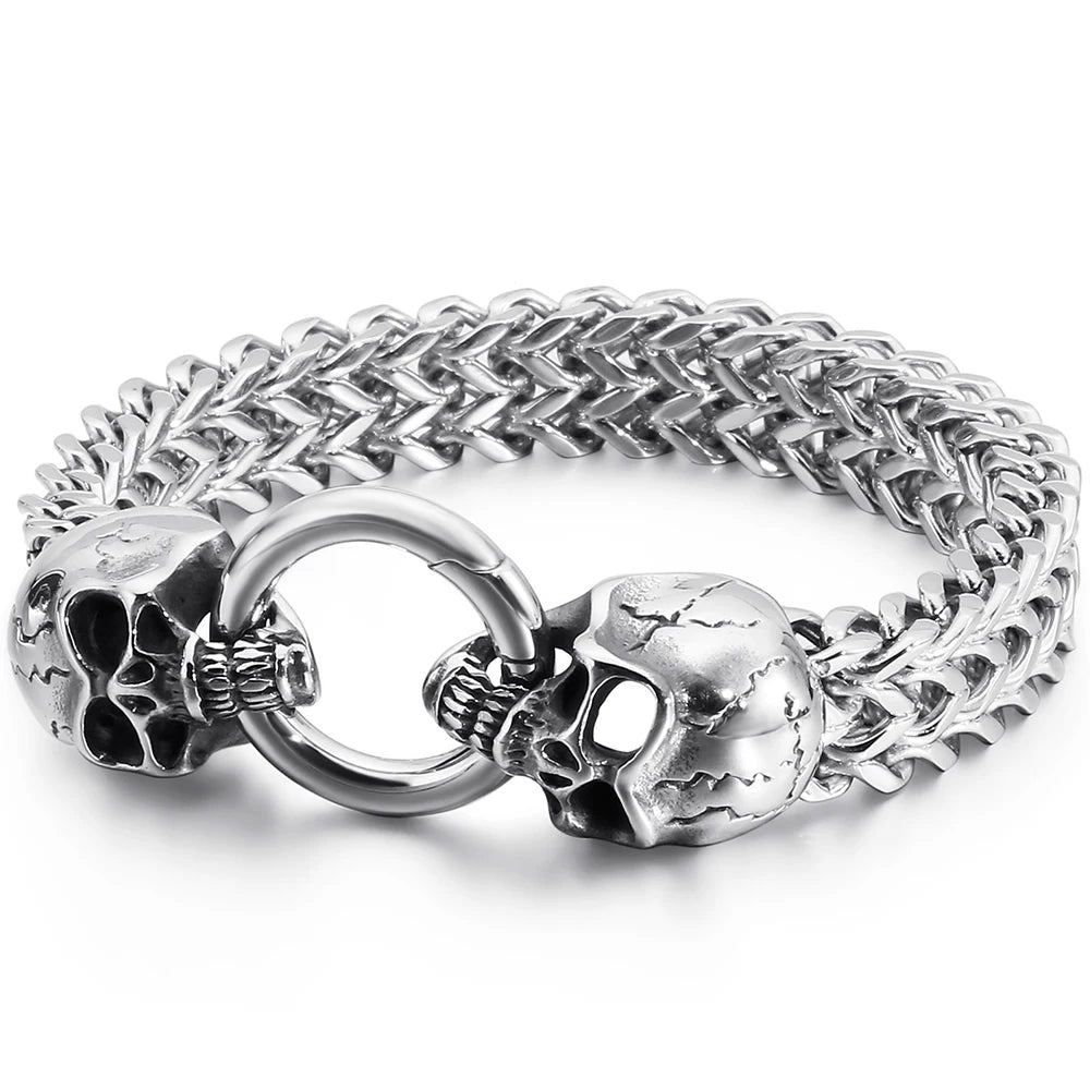 Bracelet Pirate Rouages et Crane