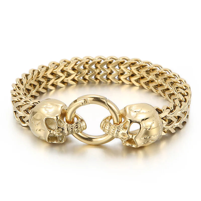 Bracelet Pirate Rouages et Crane