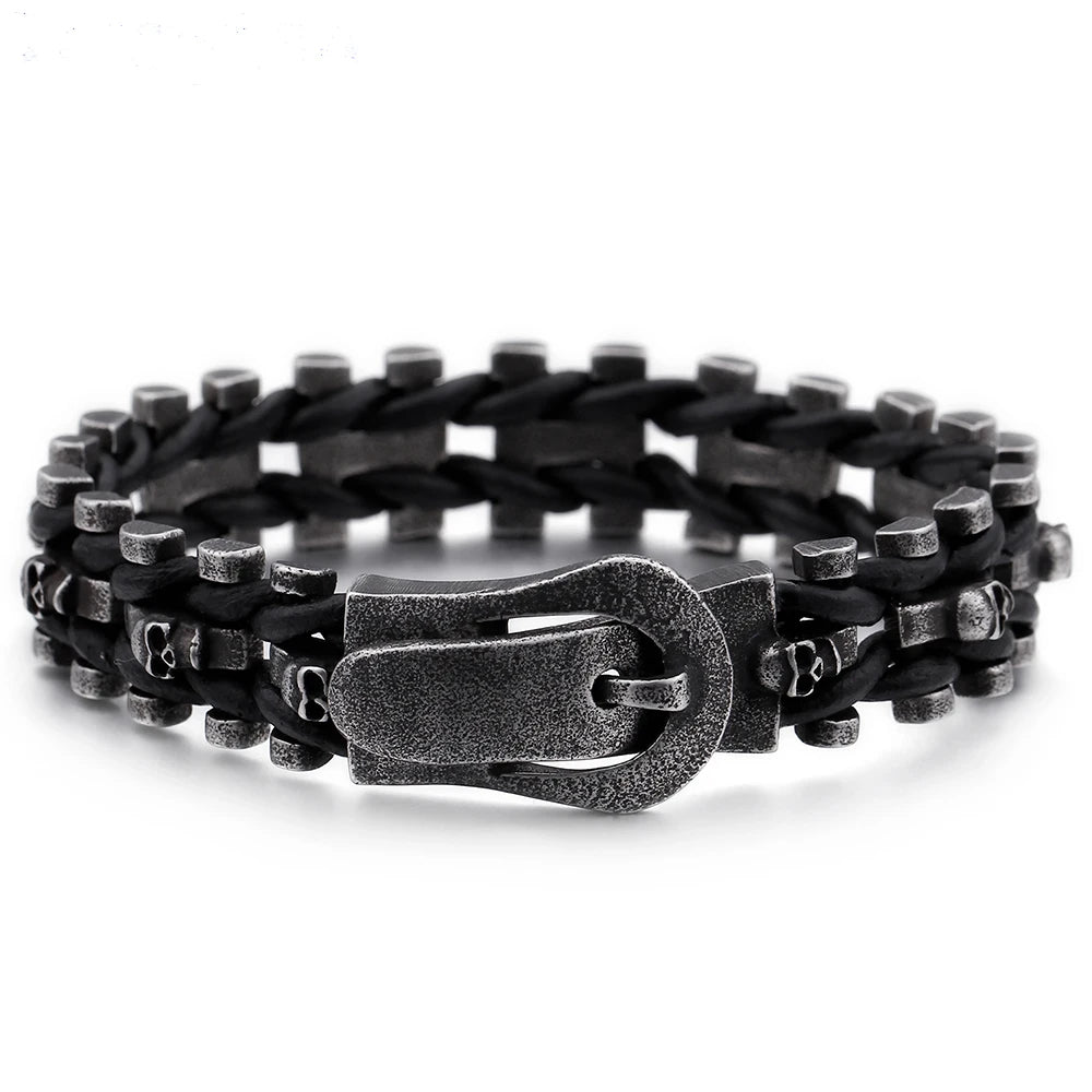 Bracelet Pirate Rouages et Crane