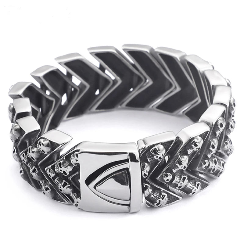 Bracelet Pirate Rouages et Crane
