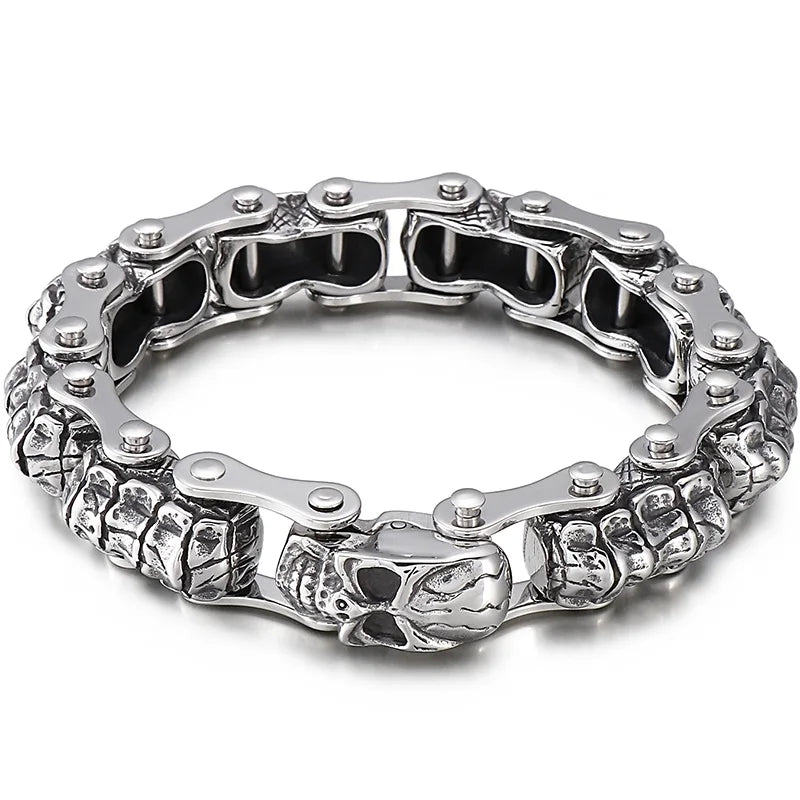 Bracelet Pirate Rouages et Crane