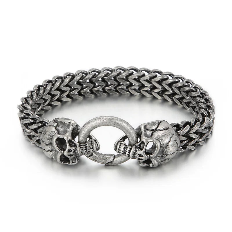 Bracelet Pirate Rouages et Crane