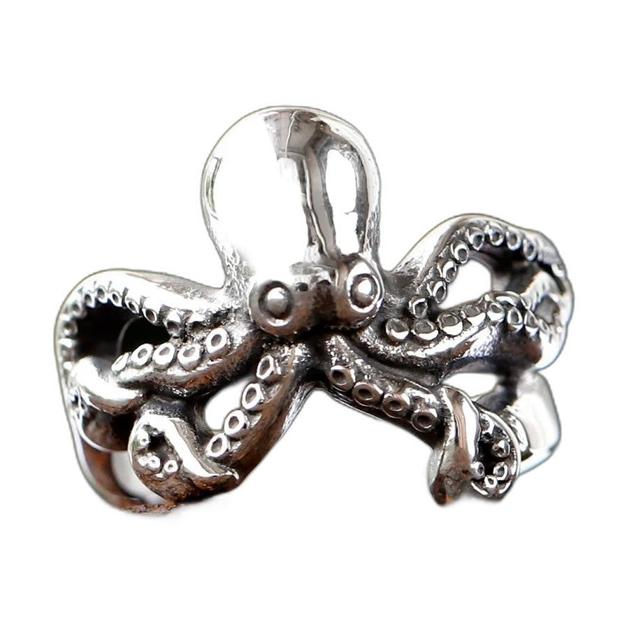 Bague pirate en acier, sur fond blanc