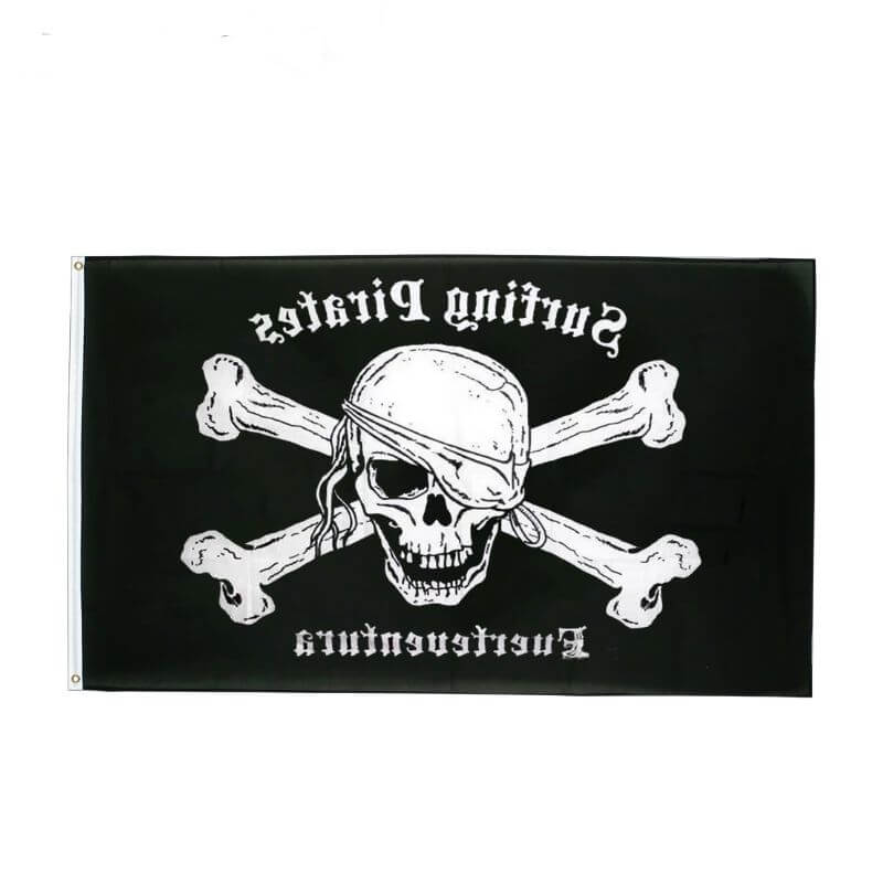 Drapeau pirate Flibustier Des Vagues - fourreau 2 oeillets