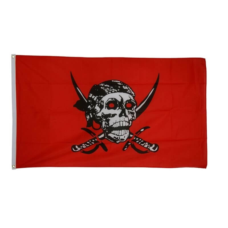 Drapeau pirate Roger Sang - fourreau 2 oeillets