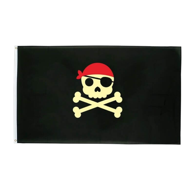 Drapeau pirate Roger Doré - fourreau 2 oeillets