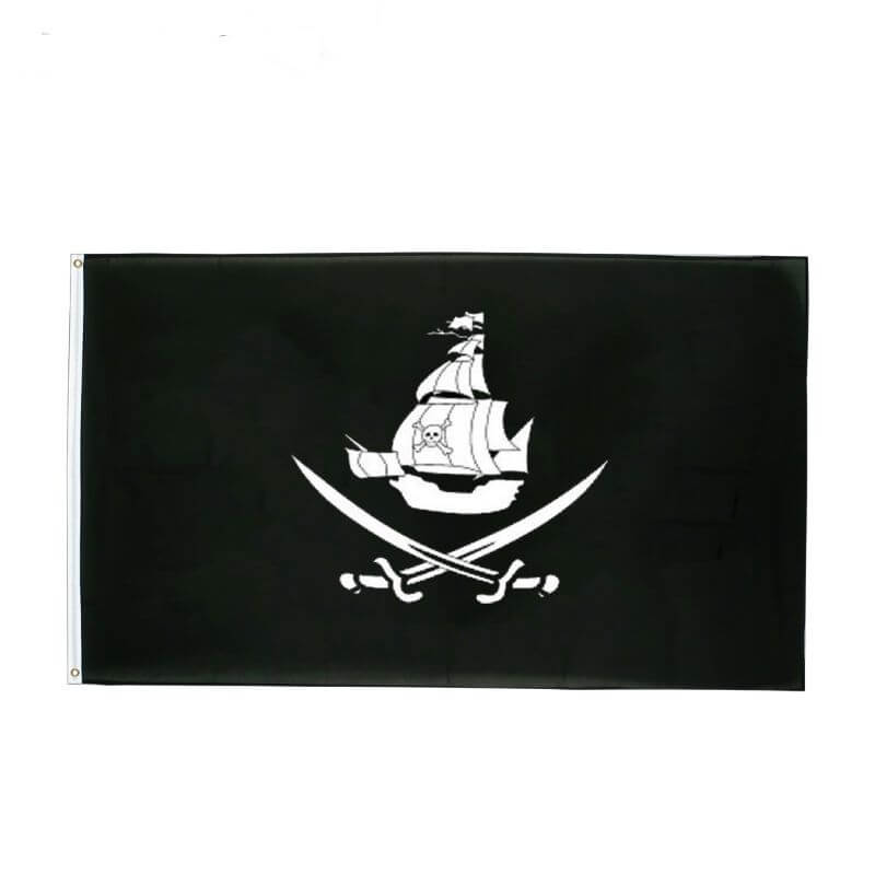 Drapeau pirate Frégate Maudite - fourreau 2 oeillets