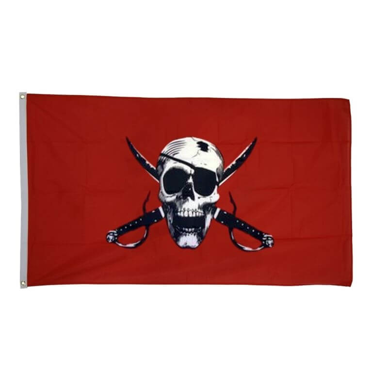 Drapeau pirate Pourpre Bataille - fourreau 2 oeillets