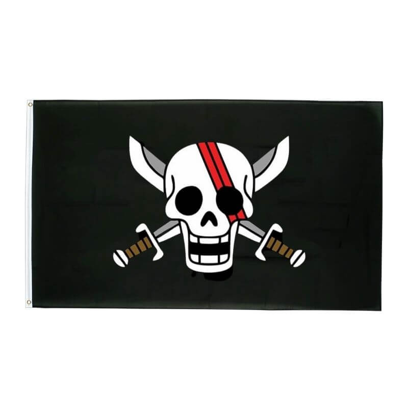 Drapeau pirate Clan Rouquin - fourreau 2 oeillets