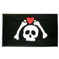 Drapeau pirate Cœur Arraché - fourreau 2 oeillets
