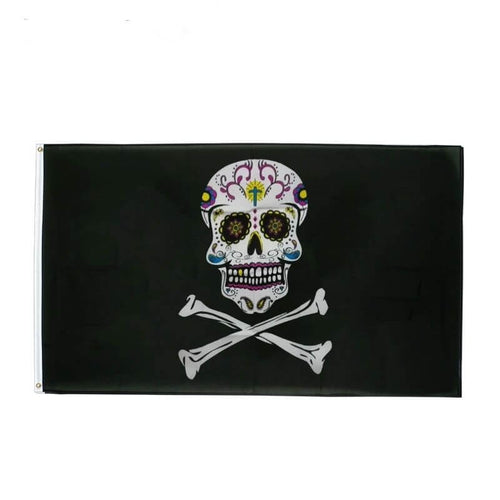 Drapeau pirate Calavera Pirate - fourreau 2 oeillets