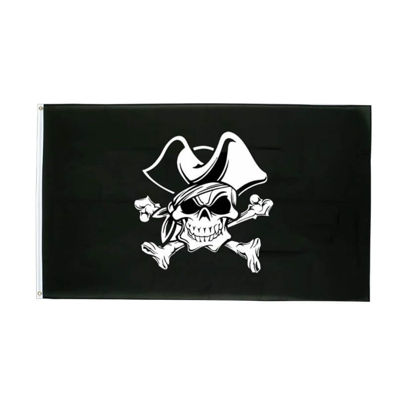 Drapeau pirate Crâne Suprême - fourreau 2 oeillets