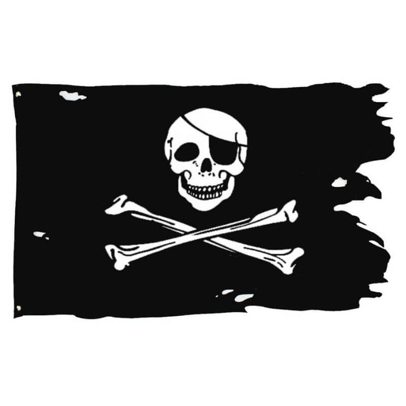 Drapeau pirate Os Brisés - fourreau 2 oeillets