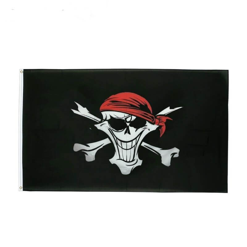 Drapeau pirate Pavillon Défendu - fourreau 2 oeillets