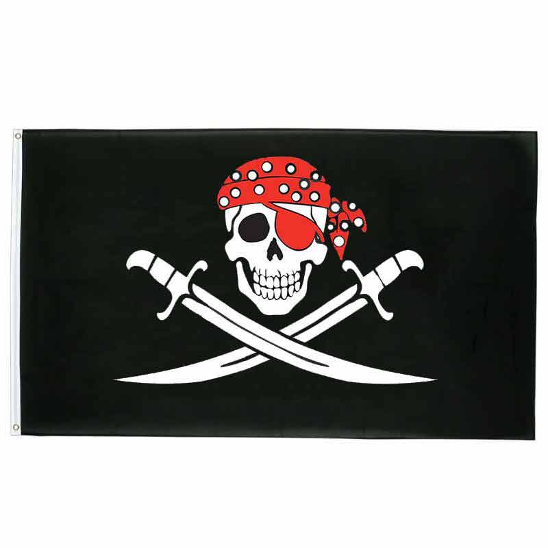 Drapeau pirate Bandeau Sang - fourreau 2 oeillets