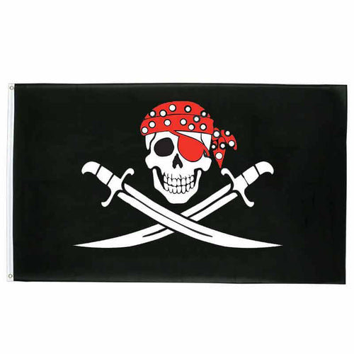 Drapeau pirate Bandeau Sang - fourreau 2 oeillets