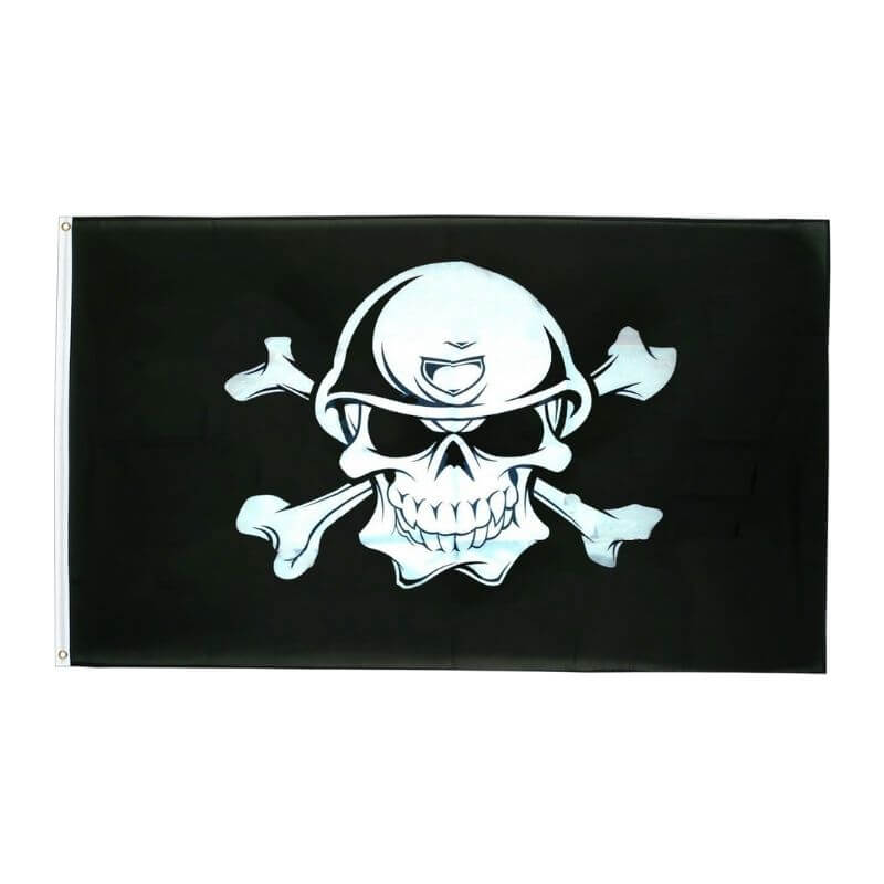 Drapeau pirate Totenkopf Maudit - fourreau 2 oeillets