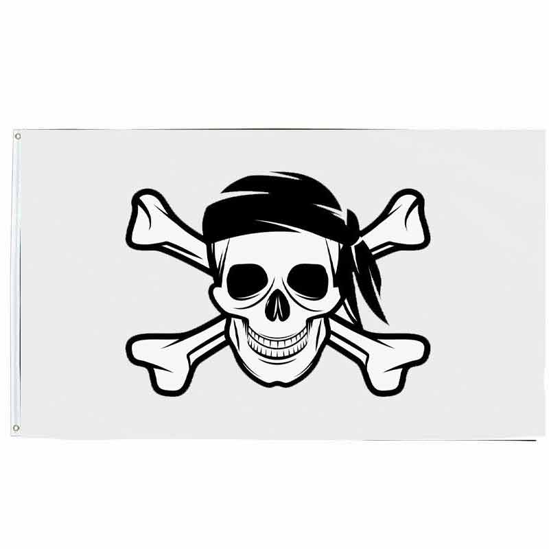 Drapeau pirate Roger Immaculé - fourreau 2 oeillets