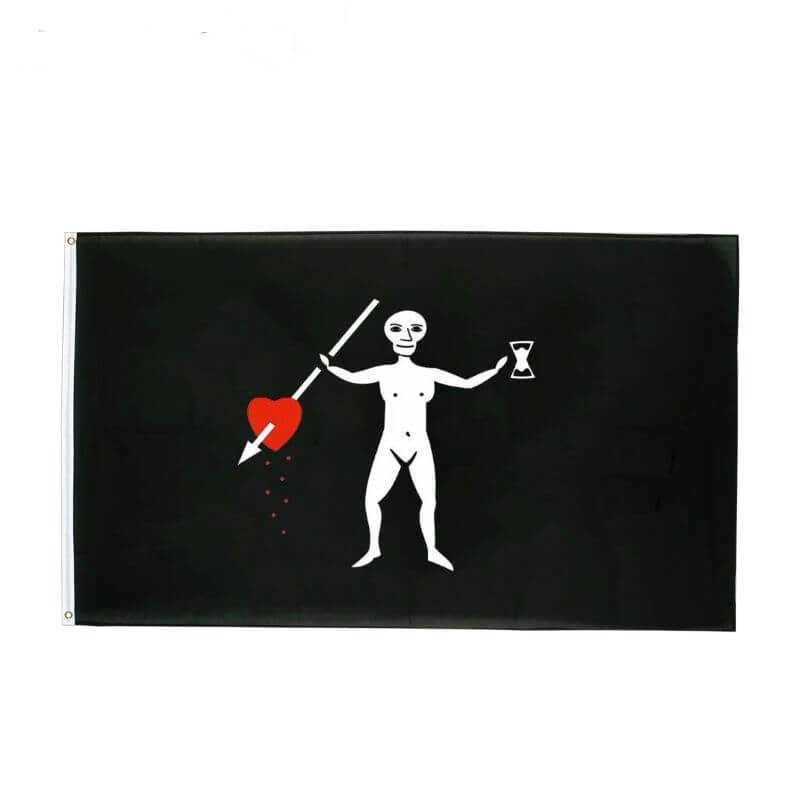 Drapeau pirate Le Discret - fourreau 2 oeillets