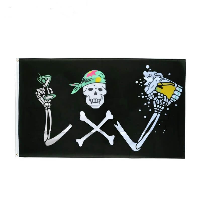 Drapeau pirate Étamine Maudite - fourreau 2 oeillets