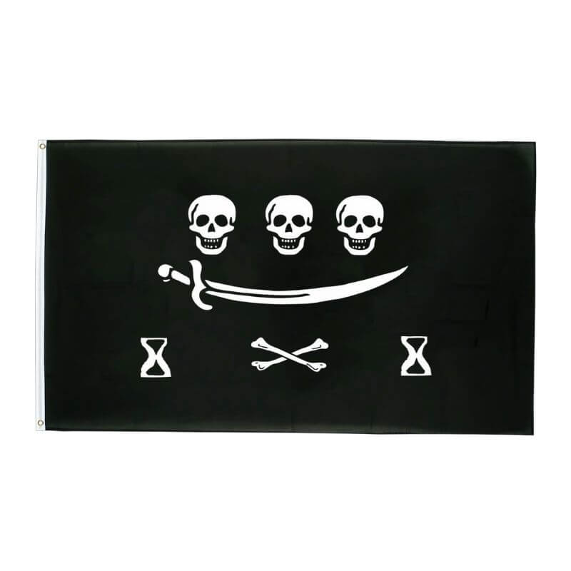 Drapeau pirate Triple Menace - fourreau 2 oeillets