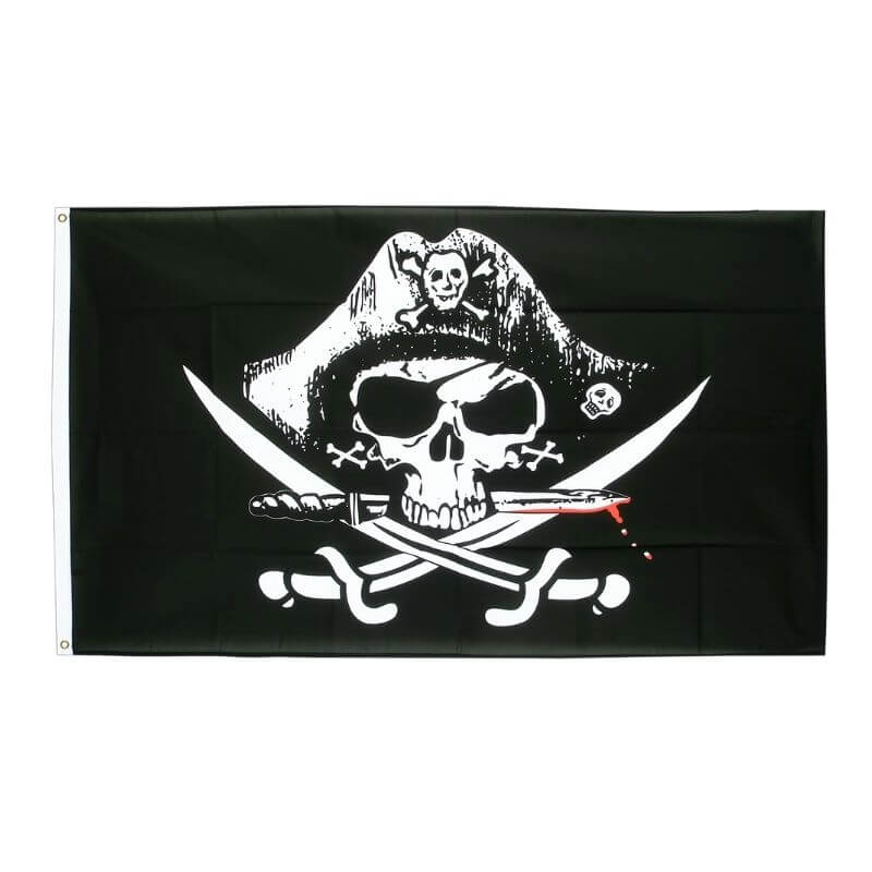 Drapeau pirate Colère Du Roger - fourreau 2 oeillets