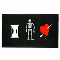 Drapeau pirate Cœur Noir - fourreau 2 oeillets