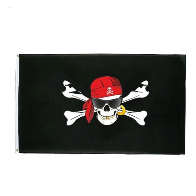 Drapeau pirate Routard Maudit - fourreau 2 oeillets