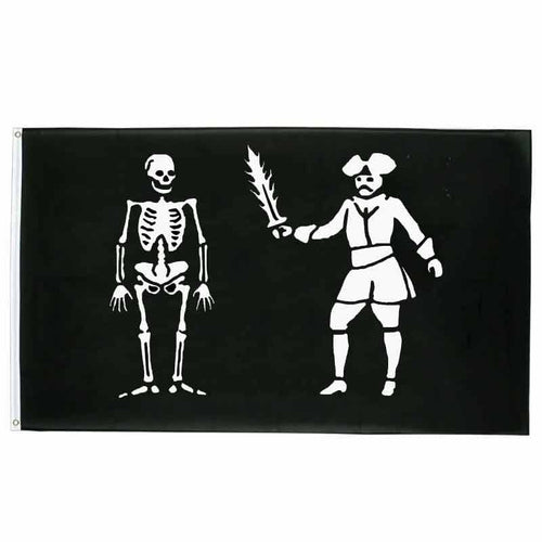 Drapeau pirate Bartholomew Roberts - fourreau 2 oeillets