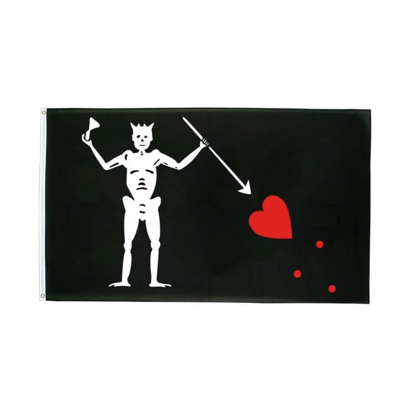 Drapeau pirate Barbe Noire - fourreau 2 oeillets