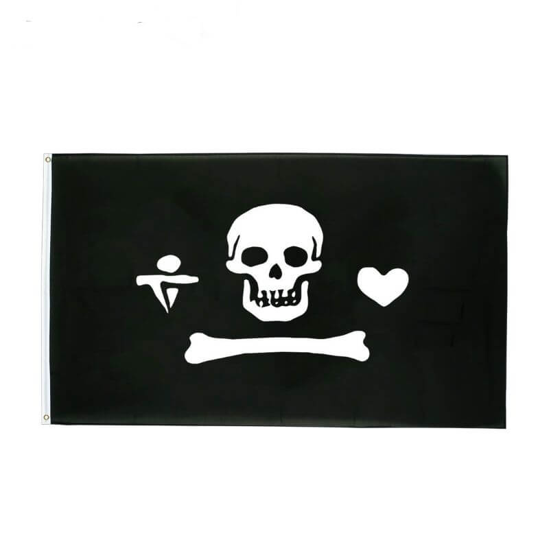 Drapeau pirate Stede Bonnet - fourreau 2 oeillets