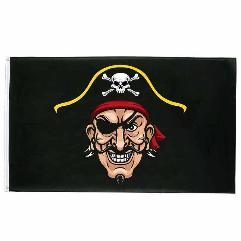 Drapeau pirate Gouvernail Maudit - fourreau 2 oeillets
