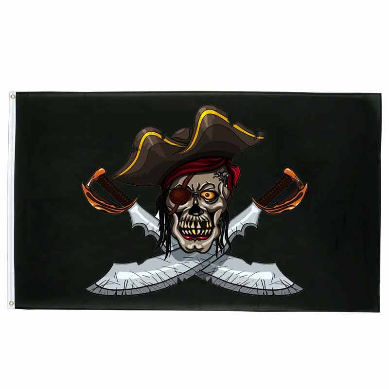 Drapeau pirate Lame Maudite - fourreau 2 oeillets